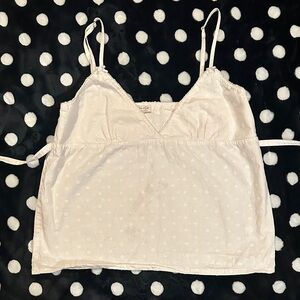 Brandy Melville Cream Eyelet Top